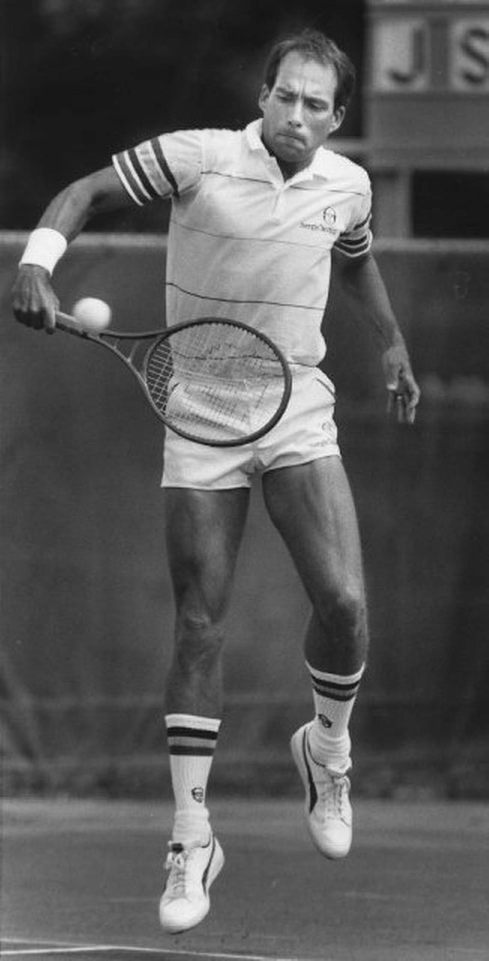 John Sadri played for Bob Benson’s World TeamTennis franchise in the 1980s in Charlotte and once tried to ace Benson four times in a row on a bet.