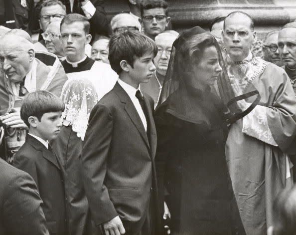 Robert Kennedy Jr. (center), pictured at his father’s funeral in 1968, has been in the public eye for six decades. | Ron Galella Collection via Getty