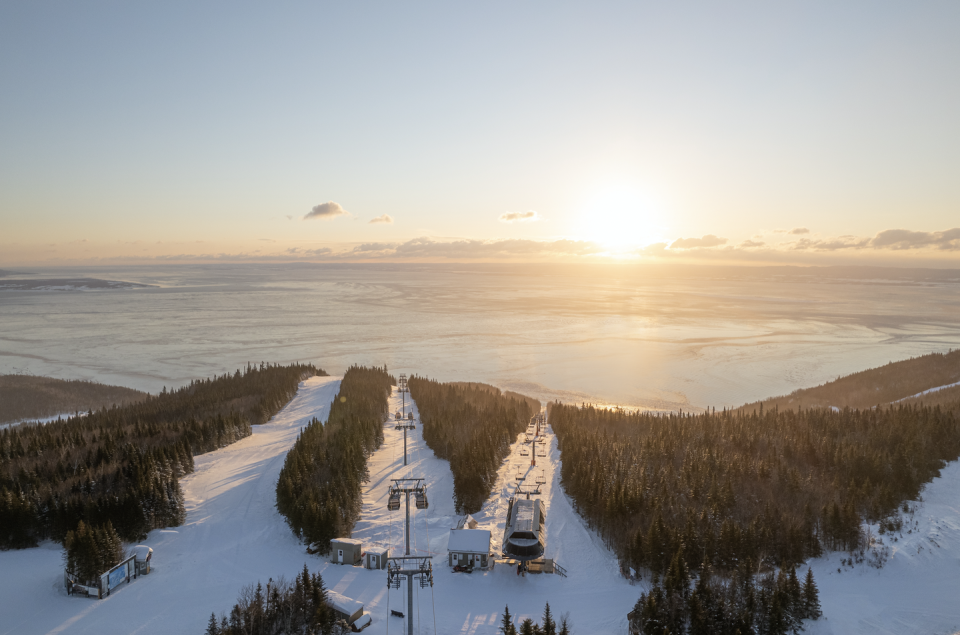 ski lift and trail