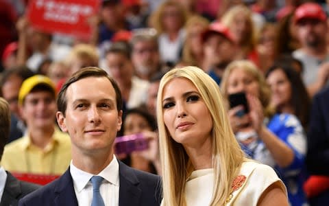 Jared Kushner (L) and Ivanka Trump arrive for the official launch of the Trump 2020 campaign - Credit: AFP