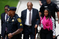 <p>Actor and comedian Bill Cosby arrives for the first day of his sexual assault trial at the Montgomery County Courthouse in Norristown, Pa., June 5, 2017. (Photo: Brendan McDermid/Reuters) </p>