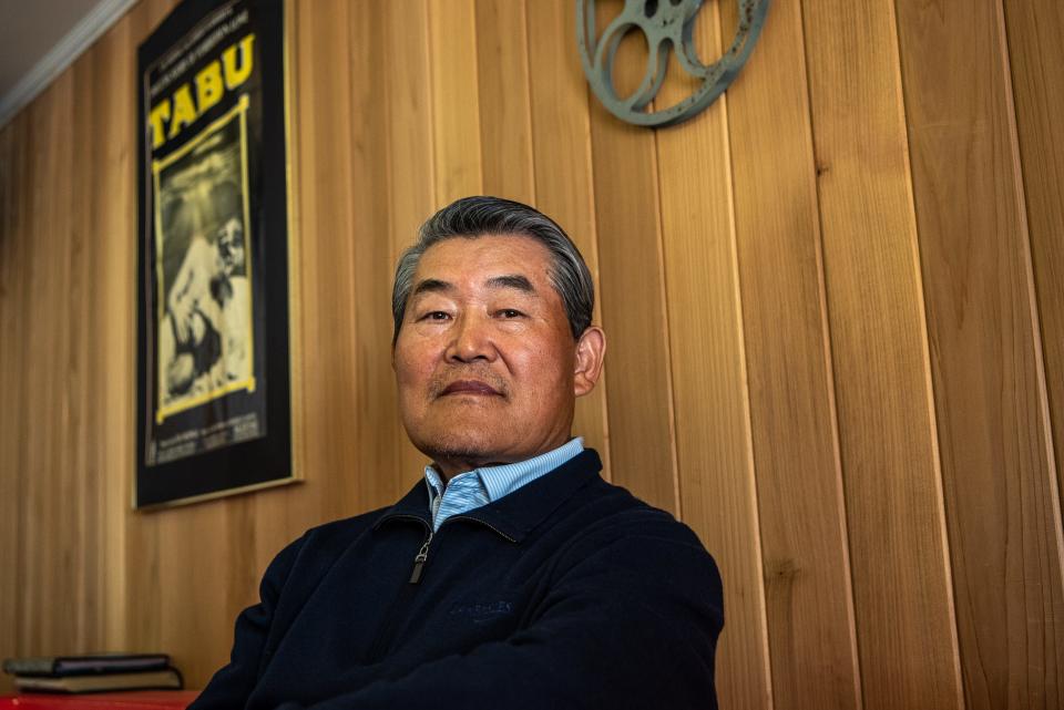 Yongman Kim, owner of Kim's Video and Music, poses for a photo in the screening of his Saddle River home on April 27, 2022. 
