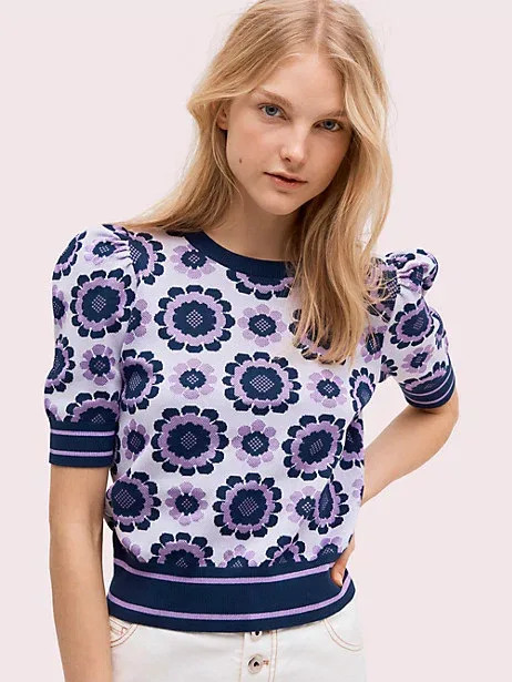 geo floral sweater