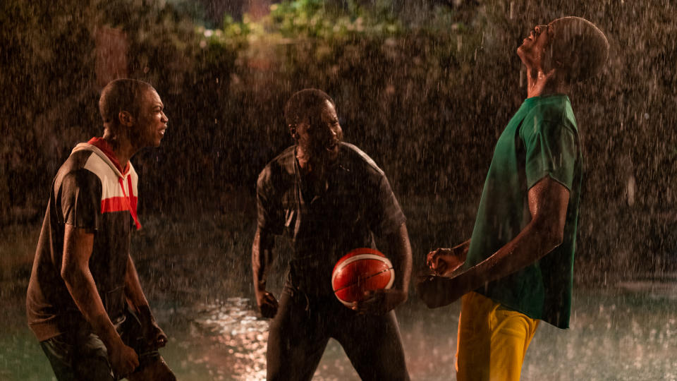 A trio of Nigerian-Greek brothers find fame in the NBA in sports drama Rise. (Disney)