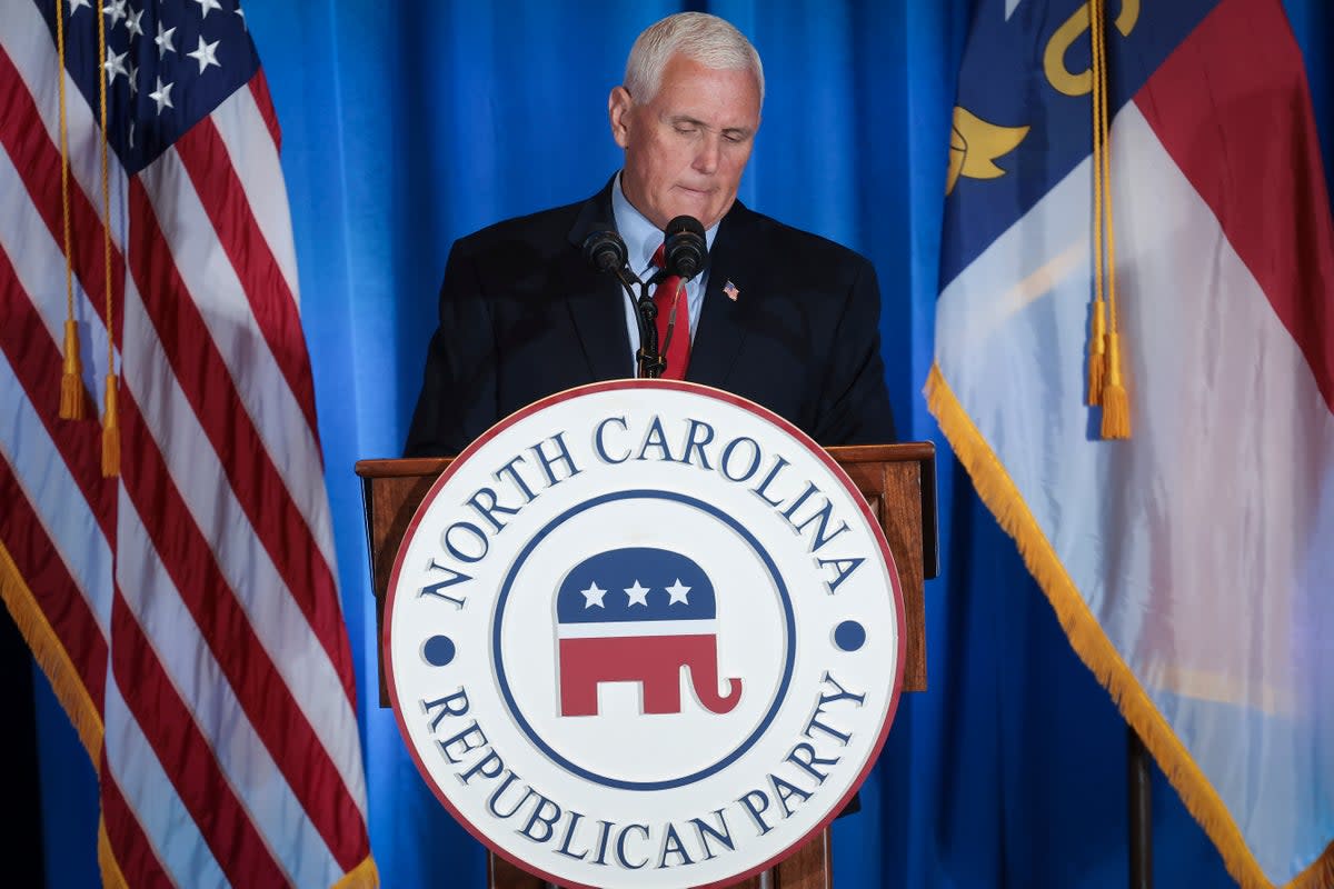 Mike Pence speaking at a GOP convention on 10 June (Getty Images)