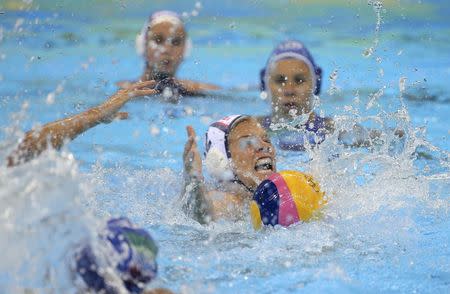 2016 Rio Olympics - Water Polo - Final - Women's Gold Medal Match USA v Italy - Olympic Aquatics Stadium - Rio de Janeiro, Brazil - 19/08/2016. Kami Craig (USA) of USA competes. REUTERS/Sergio Moraes