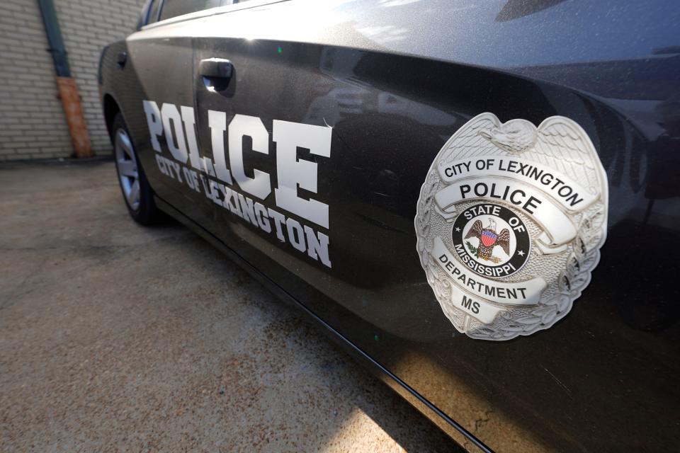 A Lexington, Miss., police cruiser is parked outside their facility near the town square in 2022.