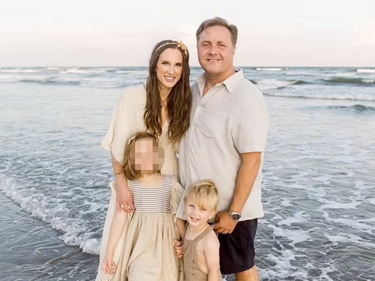 Trace Means pictured with his older sister and parents Amanda and Steve  (Facebook)