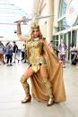 <p>Cosplayer dressed as She-Ra at Comic-Con International on July 20 in San Diego. (Photo: Araya Diaz/Getty Images) </p>