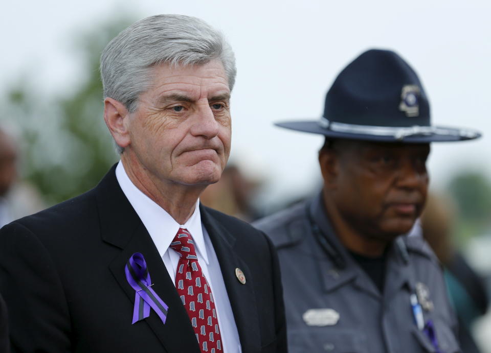 The Mississippi governor&nbsp;faced a backlash in April when he signed his state&rsquo;s <a href="http://www.huffingtonpost.com/entry/mississippi-religious-freedom-bill_us_5703f13ce4b083f5c6090dfb" data-beacon="{&quot;p&quot;:{&quot;mnid&quot;:&quot;entry_text&quot;,&quot;lnid&quot;:&quot;citation&quot;,&quot;mpid&quot;:1,&quot;plid&quot;:&quot;us_5703f13ce4b083f5c6090dfb&quot;}}">radical anti-LGBT bill</a> into law.&nbsp;<br /><br />House Bill 1523 allows people with religious objections to <a href="http://www.huffingtonpost.com/entry/mississippi-religious-freedom-bill_us_5703f13ce4b083f5c6090dfb">deny wedding services</a> to same-sex couples, and clears the way for employers to cite religion in determining workplace policies.<br /><br />The <a href="http://www.huffingtonpost.com/entry/phil-bryant-anti-lgbt-law_us_574f15cce4b0c3752dcc26a4">Republican&nbsp;lawmaker slammed</a>&nbsp;the pushback he received from the &ldquo;secular, progressive world&rdquo; after he signed the bill, and compared much of the criticism he&rsquo;d received over House Bill 1523 to the various ways that &ldquo;Christians have been persecuted throughout the ages.&rdquo;<br /><br />&ldquo;They don&rsquo;t know that if it takes crucifixion, we will stand in line before abandoning our faith and our belief in our Lord and Savior, Jesus Christ,&rdquo; he said. &ldquo;So if we are going to stand, now is the time and this is the place.&rdquo;&nbsp;<br /><br /><a href="http://www.huffingtonpost.com/entry/phil-bryant-anti-lgbt-law_us_574f15cce4b0c3752dcc26a4">Read more here</a>.