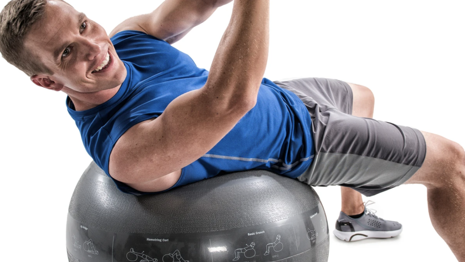 A stability ball can be used in so many different ways.