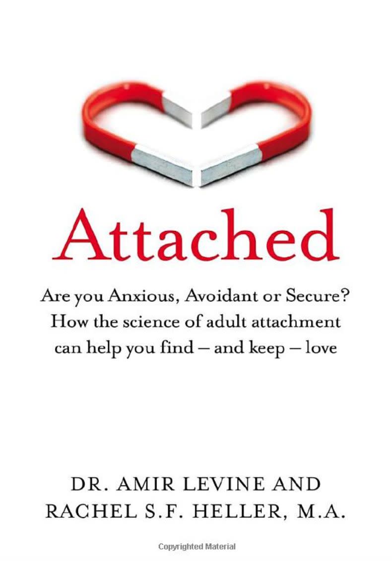 "The book I recommend to almost every couple client, as well as to many individual clients, is 'Attached.' I firmly believe that an insecure attachment style -- one in which people are either too anxious or too aloof -- is at the root of most relationship problems, especially those with ongoing conflict. What therapists see a lot is one person with abandonment issues in a relationship with someone who needs a lot of distance -- this typically results in chaos and drama that makes both people miserable. I'm amazed at how well the authors distill something as complex as attachment theory so that the reader can easily apply it to their lives. I also love that they give people actionable tools on how to modify an insecure attachment style. The authors go against conventional wisdom by discouraging anxiously attached people from playing hard-to-get games in the beginning of the relationship, which will just attract someone who avoids intimacy. Instead, they urge people with abandonment issues to be transparent about wanting a serious relationship; this will weed out the commitment-phobes, and attract those who are ready for a secure, healthy relationship." --&nbsp; <i><a href="https://virginiagilbertmft.com/" target="_blank" rel="noopener noreferrer">Virginia Gilbert</a></i><i>, a marriage and family therapist in Los Angeles and the author of "Transcending High-Conflict Divorce<br /><br /></i><br /><strong><i><a href="https://www.amazon.com/Attached-Anxious-Avoidant-science-attachment/dp/1529032172/ref=sr_1_5?keywords=Attached%3A+The+New+Science+of+Adult+Attachment+And+How+It+Can+Help+You+Find&amp;qid=1566584707&amp;s=books&amp;sr=1-5&amp;tag=thehuffingtop-20" target="_blank" rel="noopener noreferrer">Get "Attached" by Amir Levine and Rachel S.F. Heller</a></i></strong>