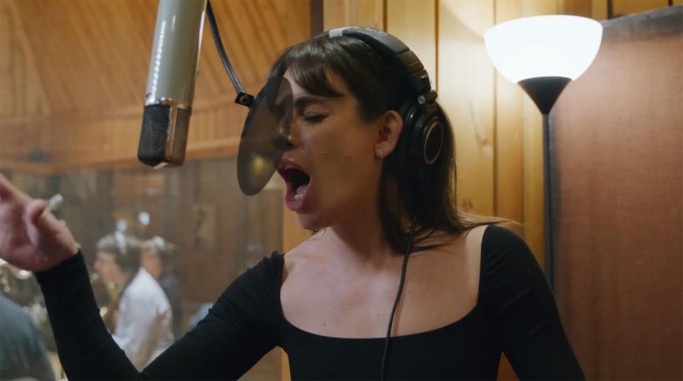 Lea Michele during the Funny Girl cast recording