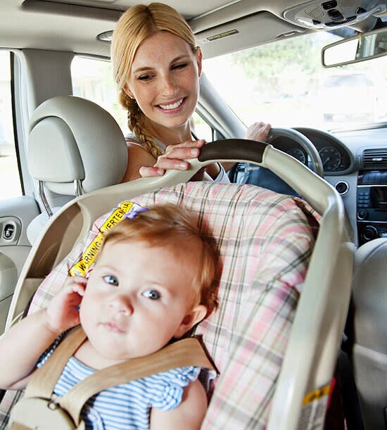 mother driving baby