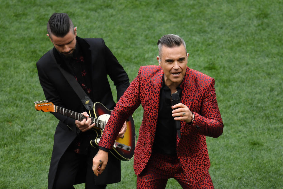 Robbie Williams at the World Cup opening ceremony