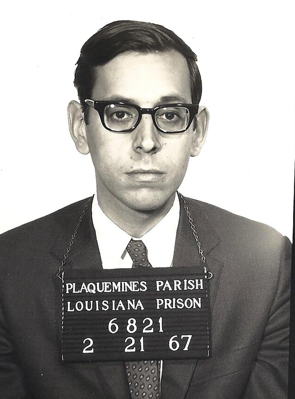 This Feb. 21, 1967 booking photo from the Plaquemines Parish Louisiana Prison shows Richard Sobol. Sobol was jailed for representing Gary Duncan, the subject of a case that led to a U.S. Supreme Court decision guaranteeing the right to a trial by jury in state criminal cases. Sobol, a lawyer who defended black civil rights activists at the height of the movement in Louisiana, often weathering threats to his own life, died March 24, 2020, at his home in Sebastopol, Calif., of aspiration pneumonia. He was 82. (Plaquemines Parish Louisiana Prison via AP)