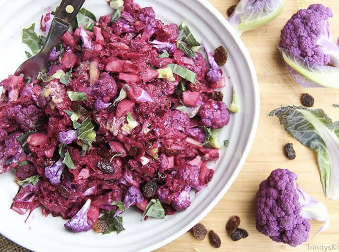 Ginger Raw Slaw with Beet and Cauliflower