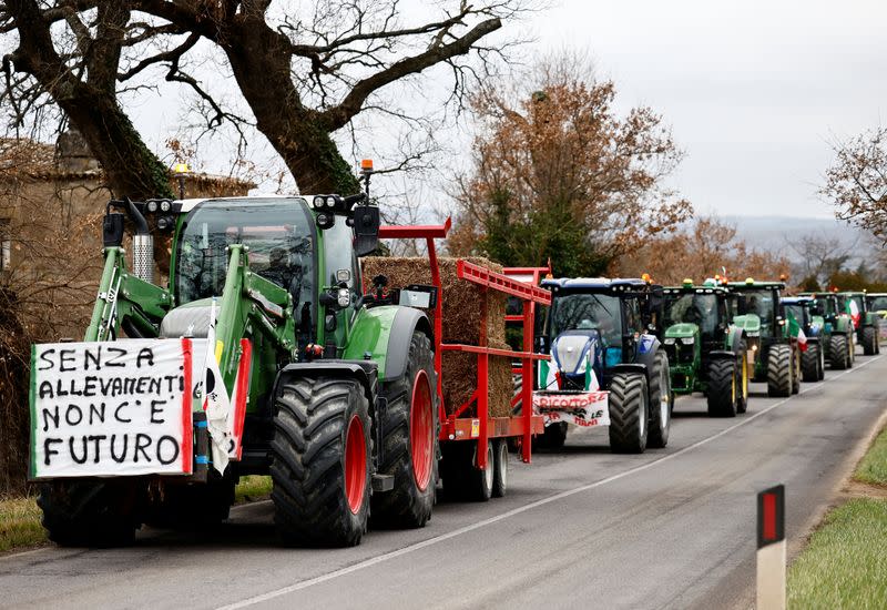 Italian farmers' protests against rising costs, green rules