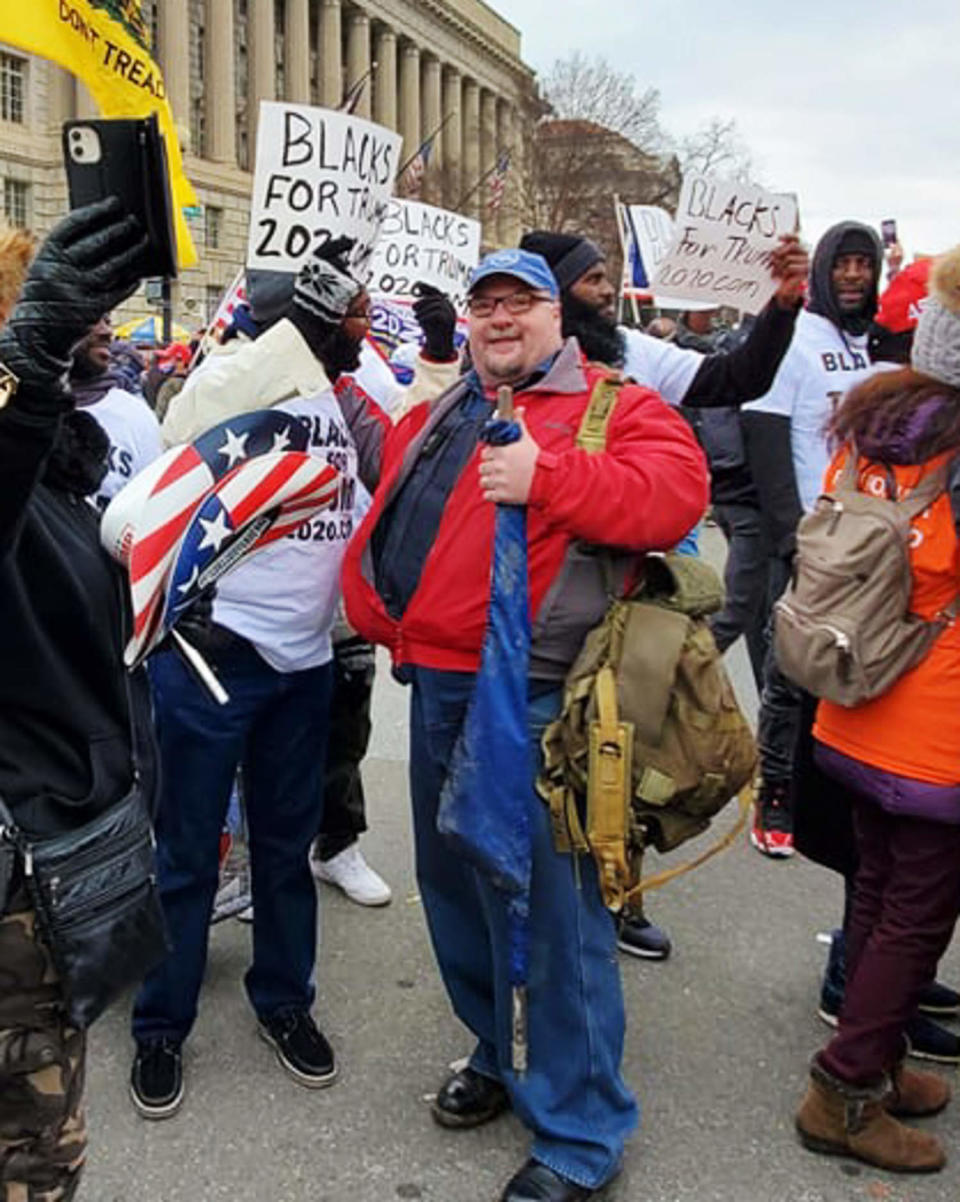 Joseph Fischer at the “Stop the Steal” rally. (U.S. District Court)