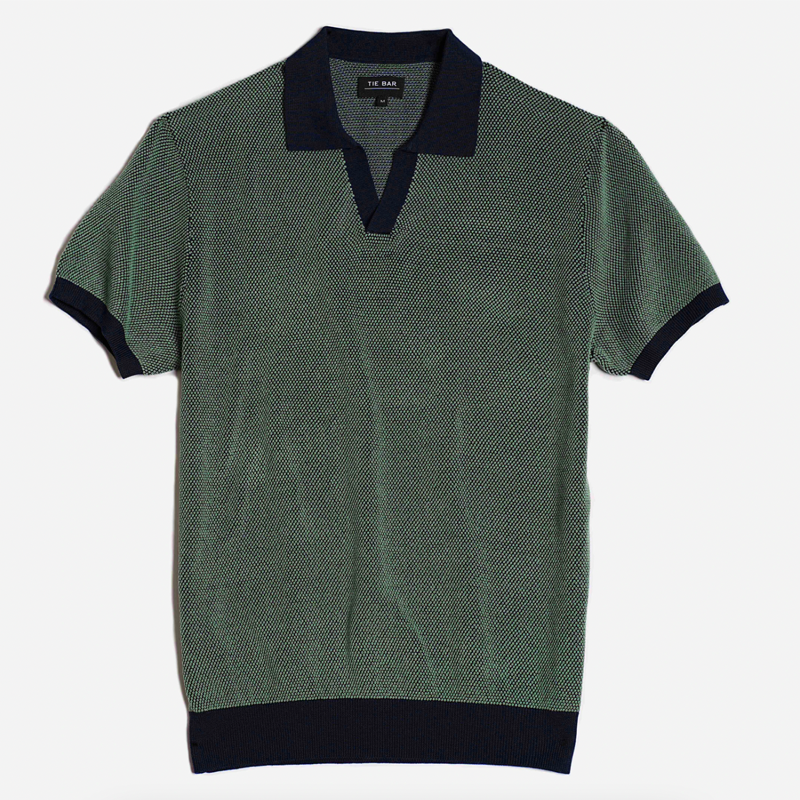 Birdseye Sweater Jade Polo