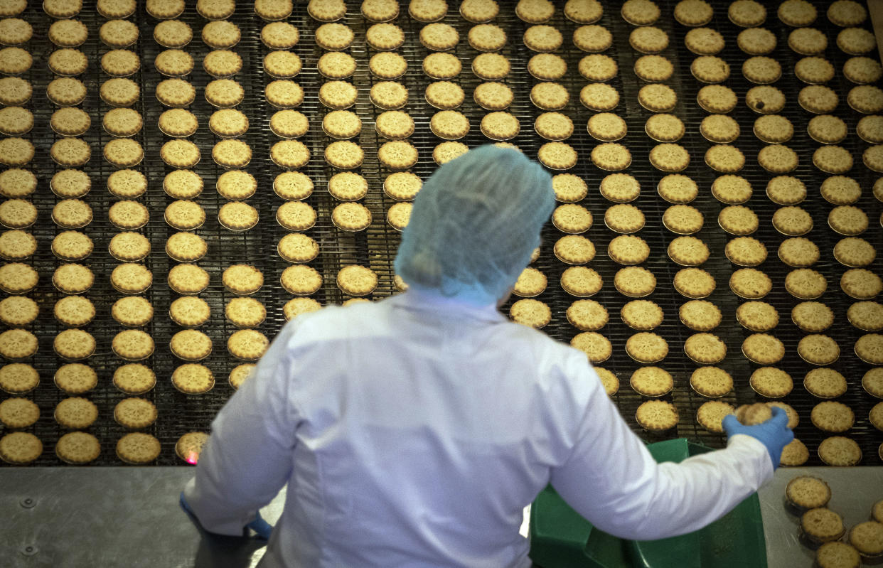 Mince Pies are produced at the Mr Kipling mince pie factory in Barnsley. (Photo by Danny Lawson/PA Images via Getty Images)