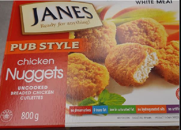 Janes nuggets are sold by Sofina Foods