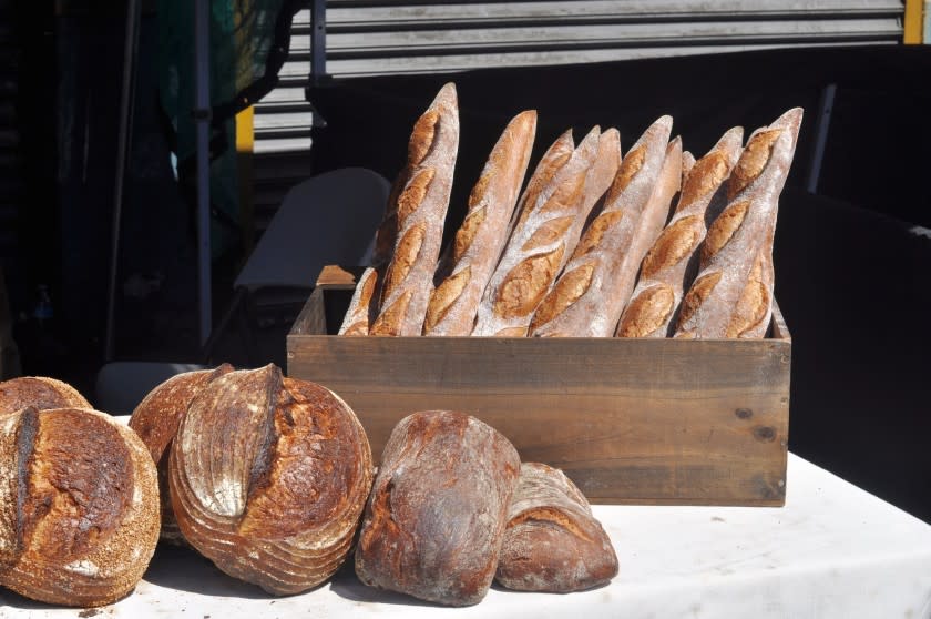 Baguettes and loaves of bread from Bub and Grandma's Bread, at Smorgasburg L.A.