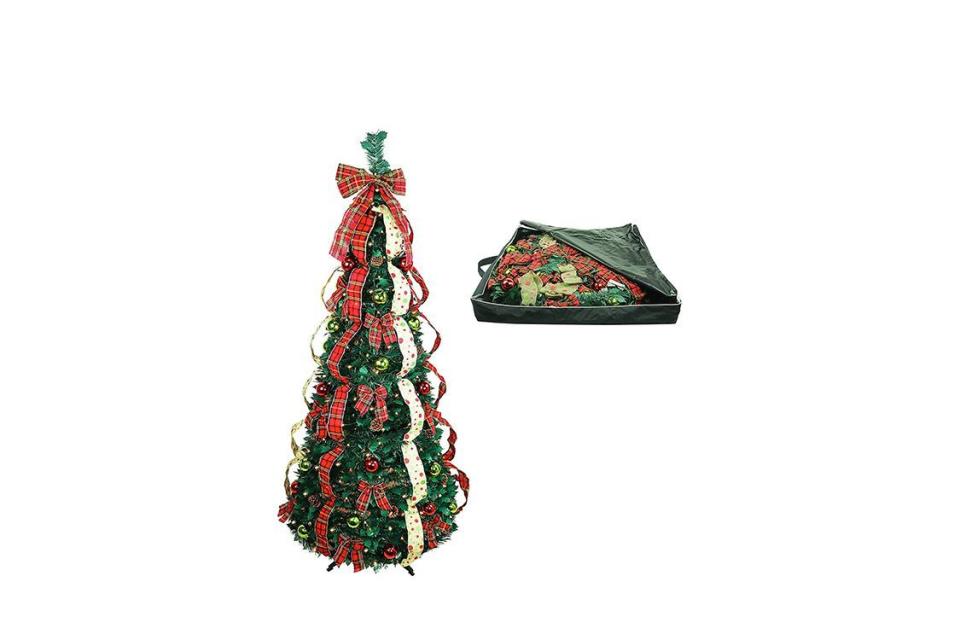 12) Top Treasures Fully Decorated 6-Foot Pop-Up Artificial Christmas Tree