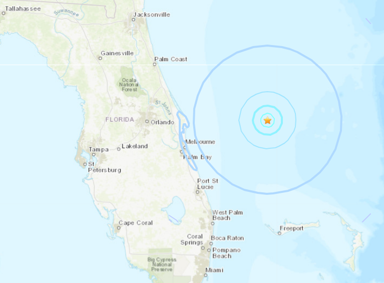 A 4.0 earthquake took place 101 miles east of Cape Canaveral Feb. 7, 2024.