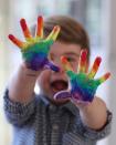 <p>The new portraits show off little Louis's creative side, and his affinity for finger-painting. </p>