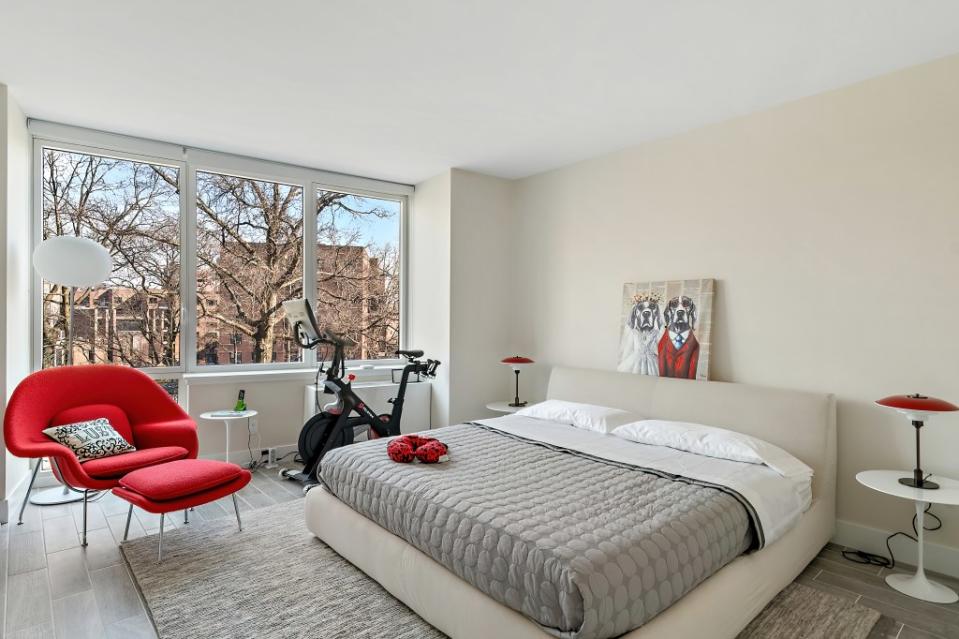 The second-floor apartment has two bedrooms. Moda Realty