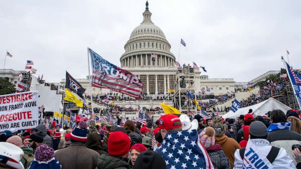 PHOTO: Supporters of President Donald Trump rally at the U.S. Capitol, Jan. 6, 2021, in Washington. (Jose Luis Magana/AP Photo, File)