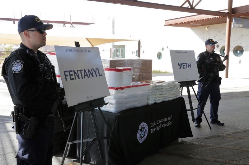 U.S. Customs and Border Protection photo shows fentanyl and methamphetamine packages seized at an Arizona border crossing in Nogales in January 2019.