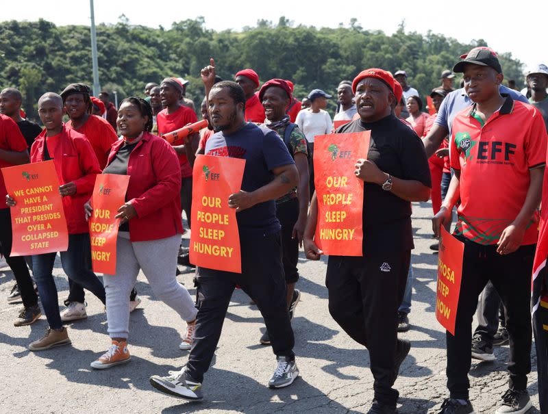 "National Shutdown" in protest over a range of issues, including President Cyril Ramaphosa's leadership, in Pietermaritzburg