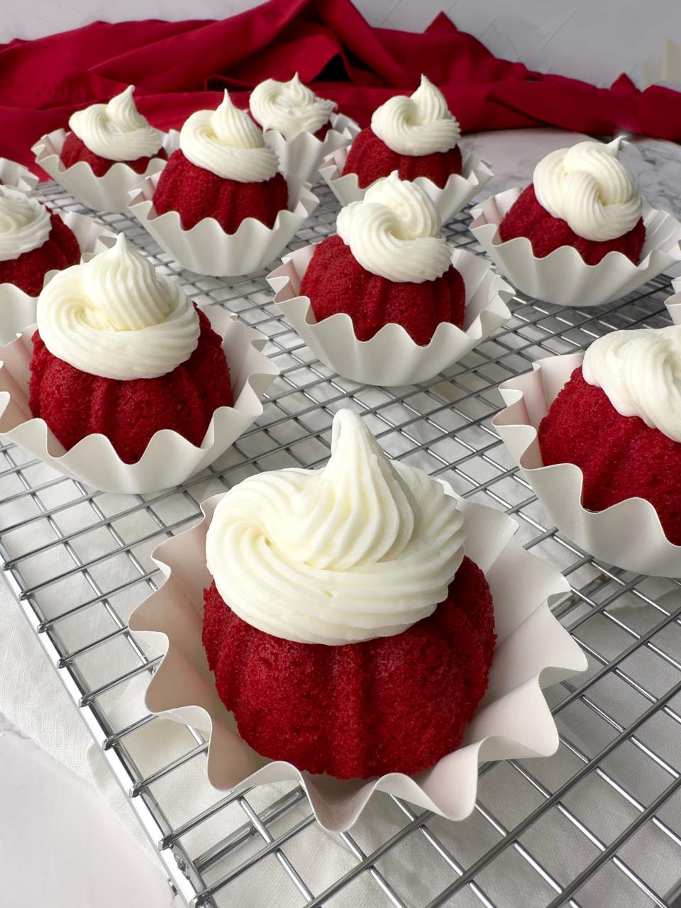 Mini red velvet Bundt cakes are easy to make from scratch using simple ingredients that you probably already have on hand.