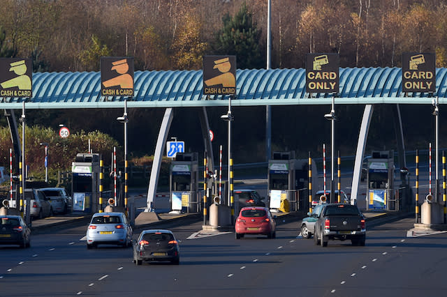 The M6 toll booth at Great Wyrley in Staffordshire. PRESS ASSOCIATION Photo. Picture date: Sunday December 4, 2016. Photo credit should read: Joe Giddens/PA Wire