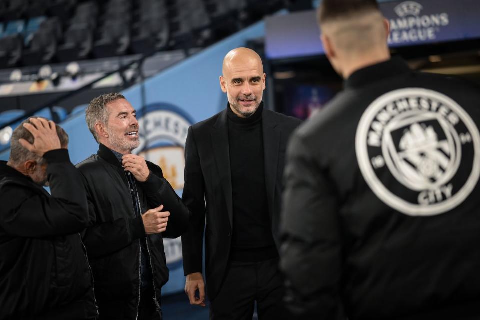 pep guardiola at the manchester city stadium