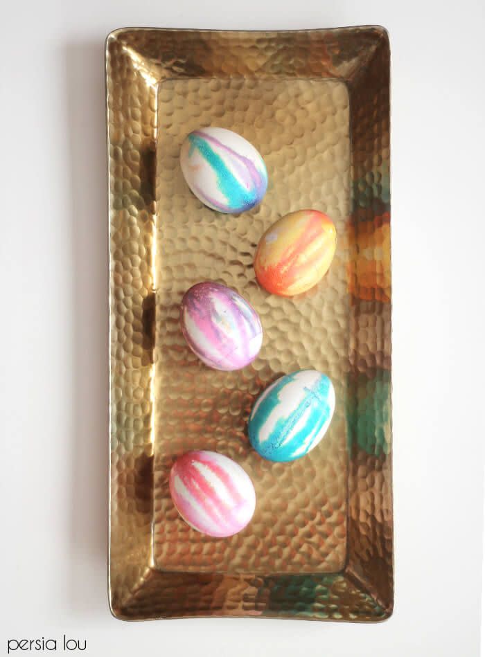 Watercolor Drip Dyed Easter Eggs