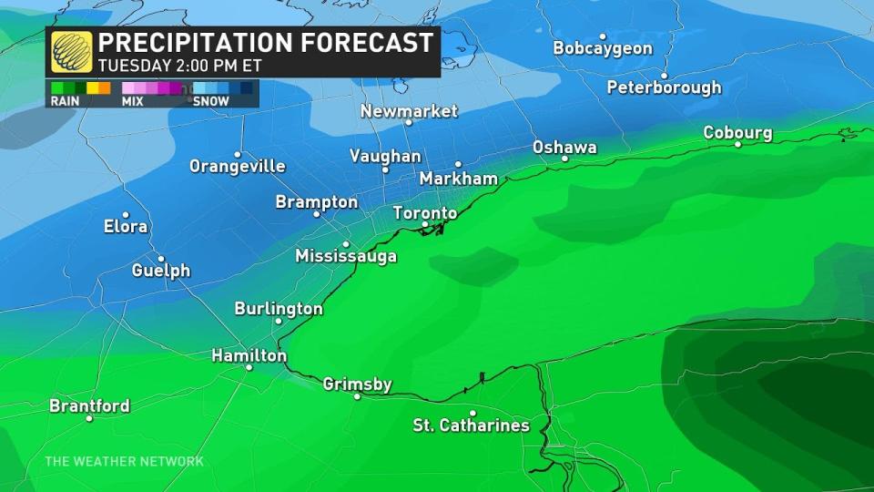 Ontario precip Tuesday