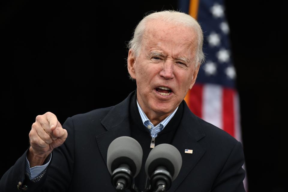 Joe Biden campaigns for Democratic Senate candidates in Atlanta on Dec. 15, 2020.