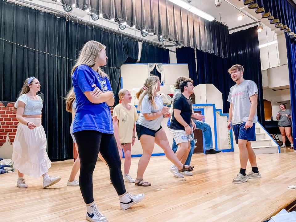 Gibbs High School students rehearse for their upcoming spring musical, "Mamma Mia!" on April 18, 2023