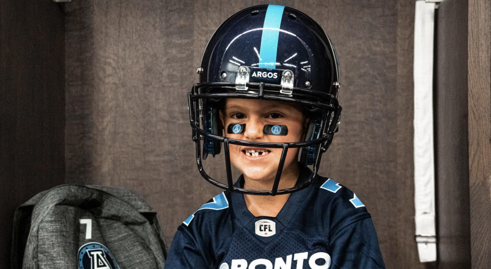 The signing of seven-year-old Darius Raso should give the Toronto Argos the boost that they so desperately need. (Twitter//@TorontoArgos)