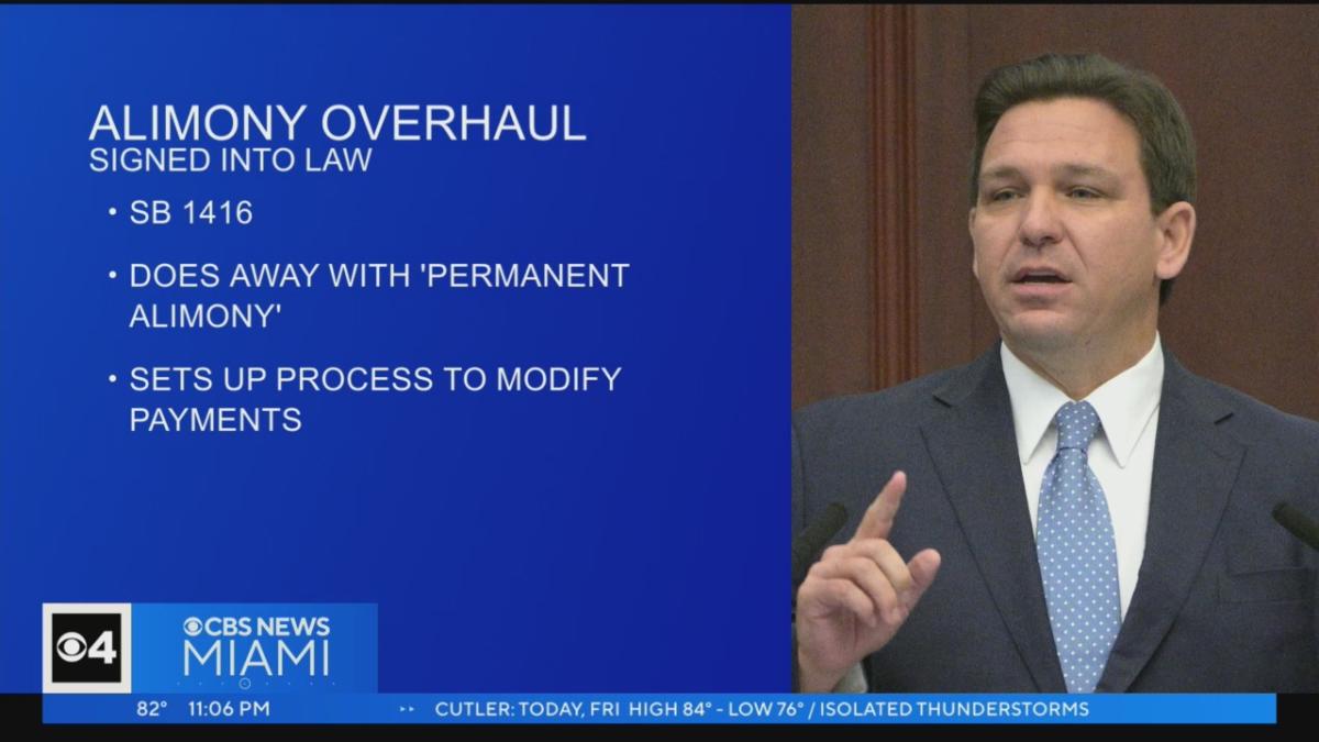 Florida Gov. DeSantis signs bill ending permanent alimony