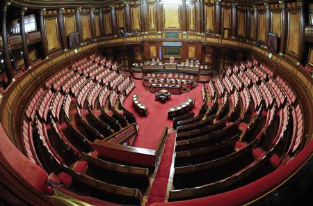 The Italian Senate is seen before the start of a confidence vote in Rome February 24, 2014. REUTERS/Tony Gentile