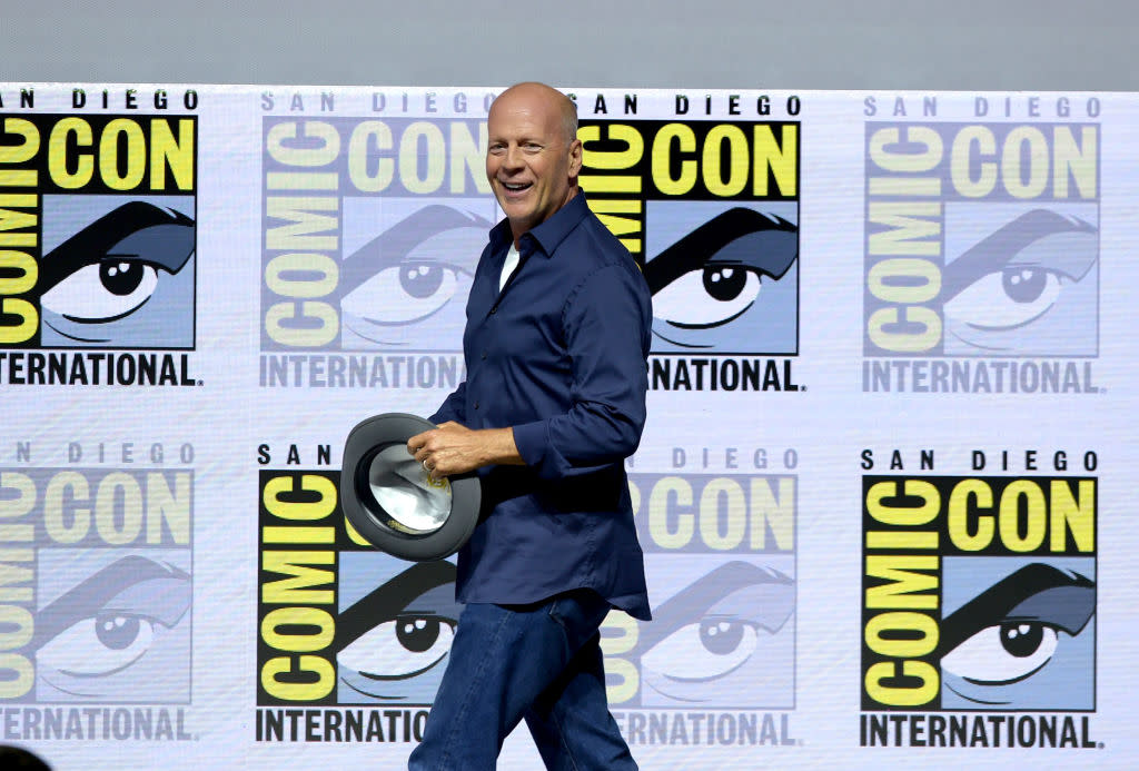 Bruce Willis jams out in a new video. (Photo: Kevin Winter/Getty Images)