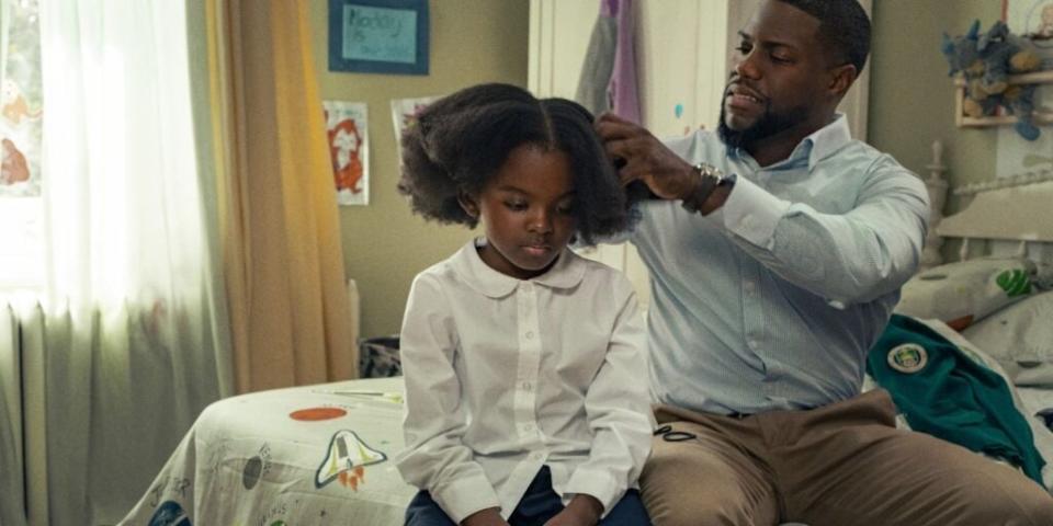 Kevin Hart and Melody Hurd in “Fatherhood.”