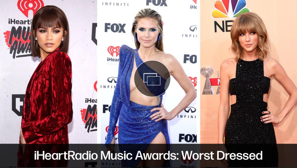 iheartradio music awards worst dressed list, red carpet celebrity style