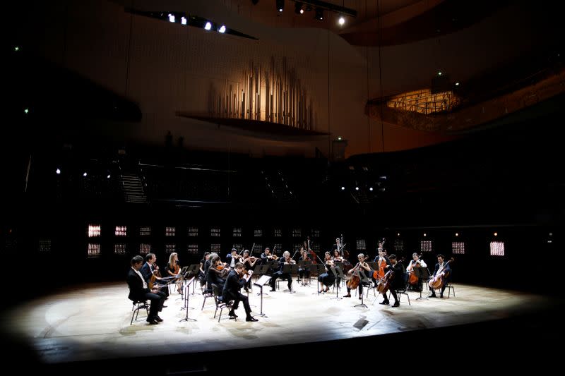 Rehearsal for a concert without audience at the Philharmonie de Paris