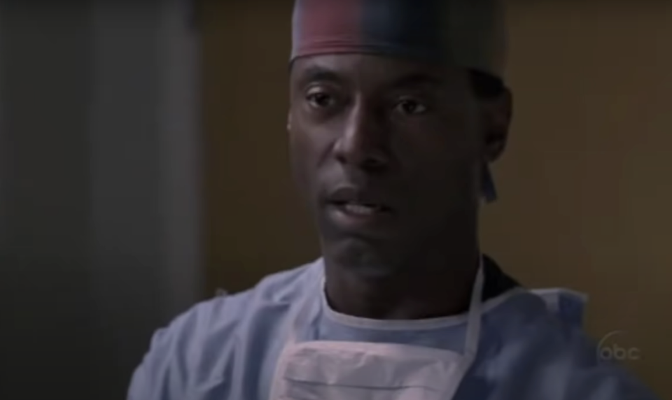 Dr Preston Burke on Grey's Anatomy looking concerned