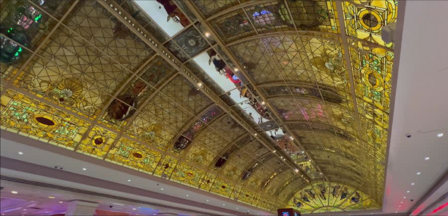 Stained glass ceiling inside of the Tropicana Hotel and Casino on the Las Vegas Strip (KLAS)